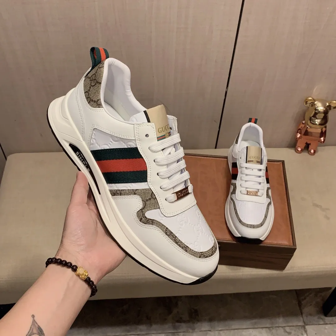 Men's Men's Shoes💰420💰💰🎩🎩[Lightning][Lightning] "Gucci*" The latest and most popular casual sports shoes, top brand [seduce] luxury~purchase, top~quality. [Strong] The upper is made of imported breathable cowhide with material ➕ breathable sheepskin feet (•) and fine workmanship. The original stylish and stylish soft rubber wear-resistant and non-slip outsole is light and comfortable on the feet. The real thing looks better when photographed in real life. 122: code: 38-44, can be customized to 45, 2️⃣ colors available